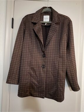 Avec Les Filles Houndstooth Longline Blazer Jacket XS